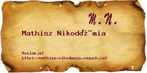 Mathisz Nikodémia névjegykártya
